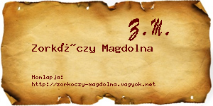 Zorkóczy Magdolna névjegykártya