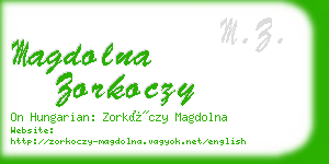 magdolna zorkoczy business card